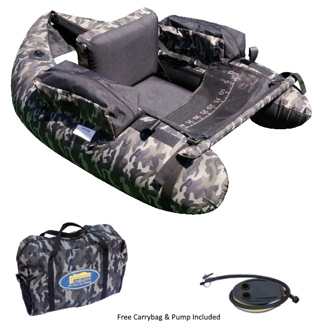 Pumpe Lineaeffe Belly Boat XXL Camou Camouflage Belly Boat Boot inkl