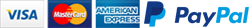 VISA Mastercard American Express PayPal