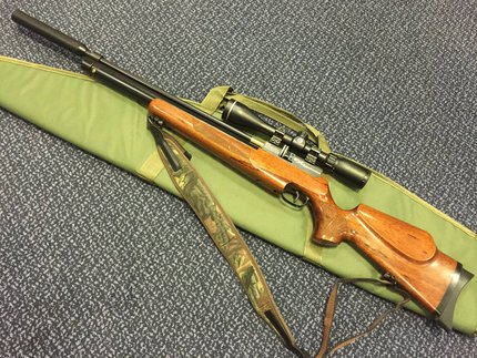 Preloved Typhoon Multishot 22 Pcp Air Rifle With Scope Sling Silencer And Bag Excellent Sh 4d86b 