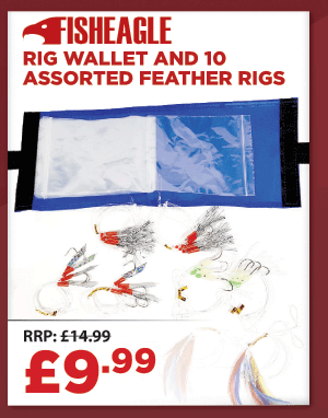 Fisheagle Rig Wallet and 10 Assorted Feather Rigs