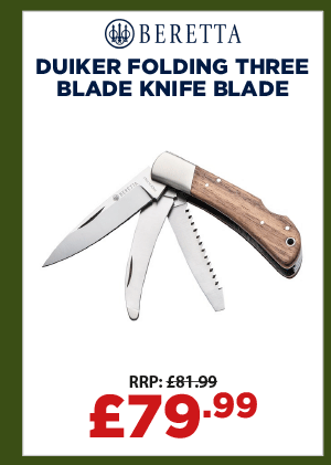 Beretta Duiker Folding Three Blade Knife Walnut/Orange G10 75mm Blade