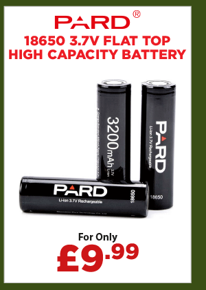 Pard 18650 3.7v Flat Top High Capacity Battery