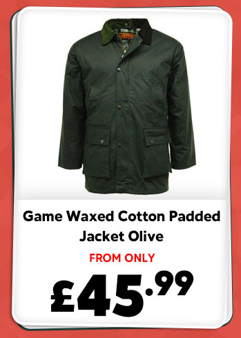 Game Waxed Cotton Padded Jacket Olive