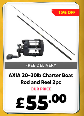 AXIA 20-30lb Charter Boat Rod and Reel 2pc