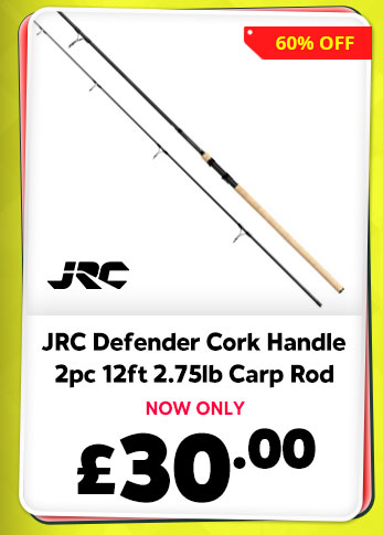 JRC Defender Cork Handle 2pc Carp Rods: 12ft : 2.75lb